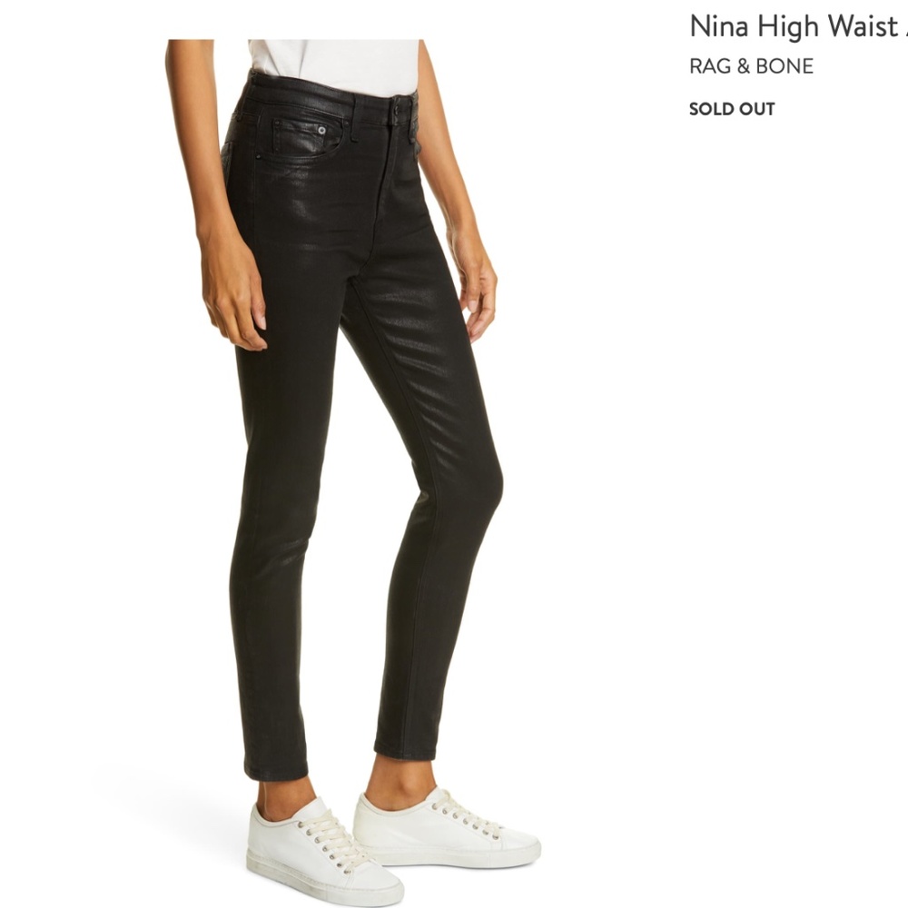 Rag & Bone Nina High Rise Ankle Skinny Jean Coated